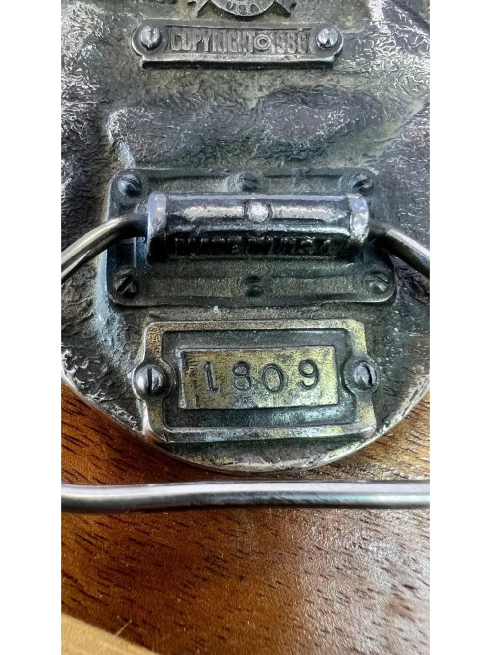 Vintage Linesman belt buckle, circa 1986, USA made